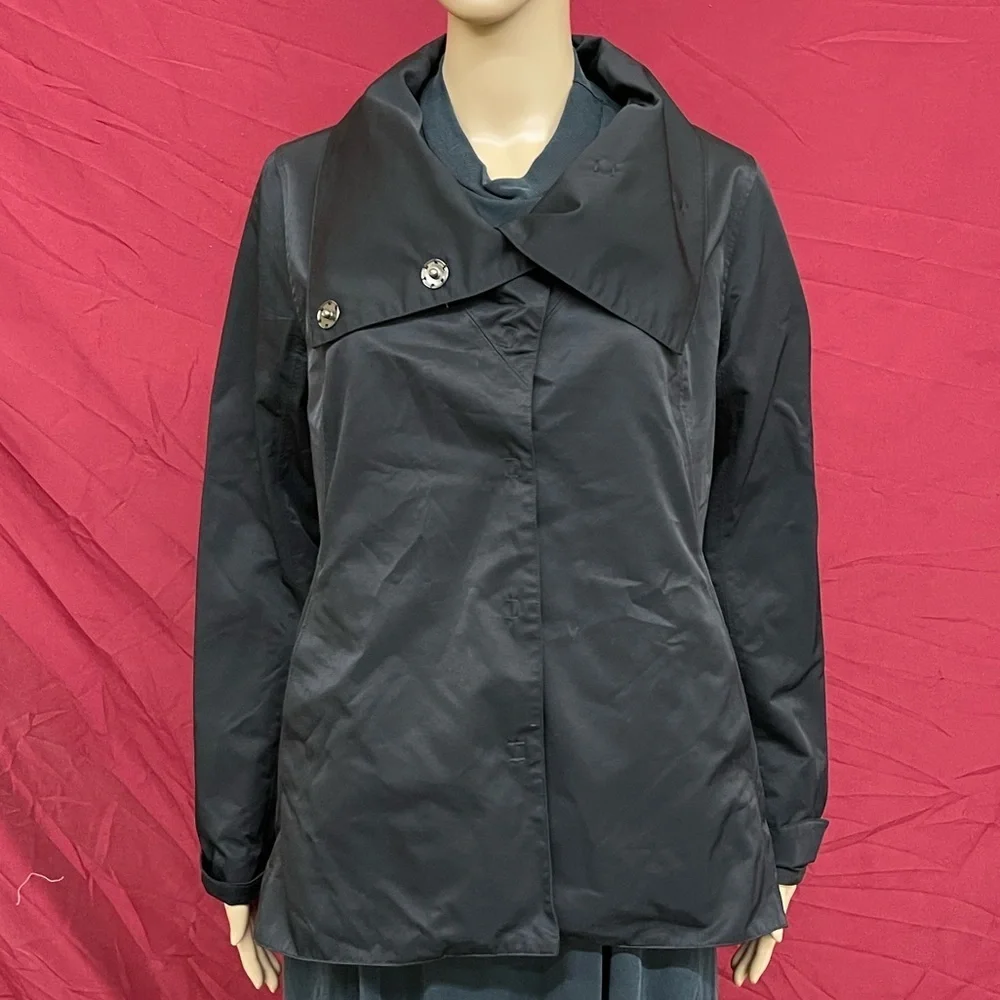 Eileen Fisher Snap Front Collard Nylon Jacket Size XS
